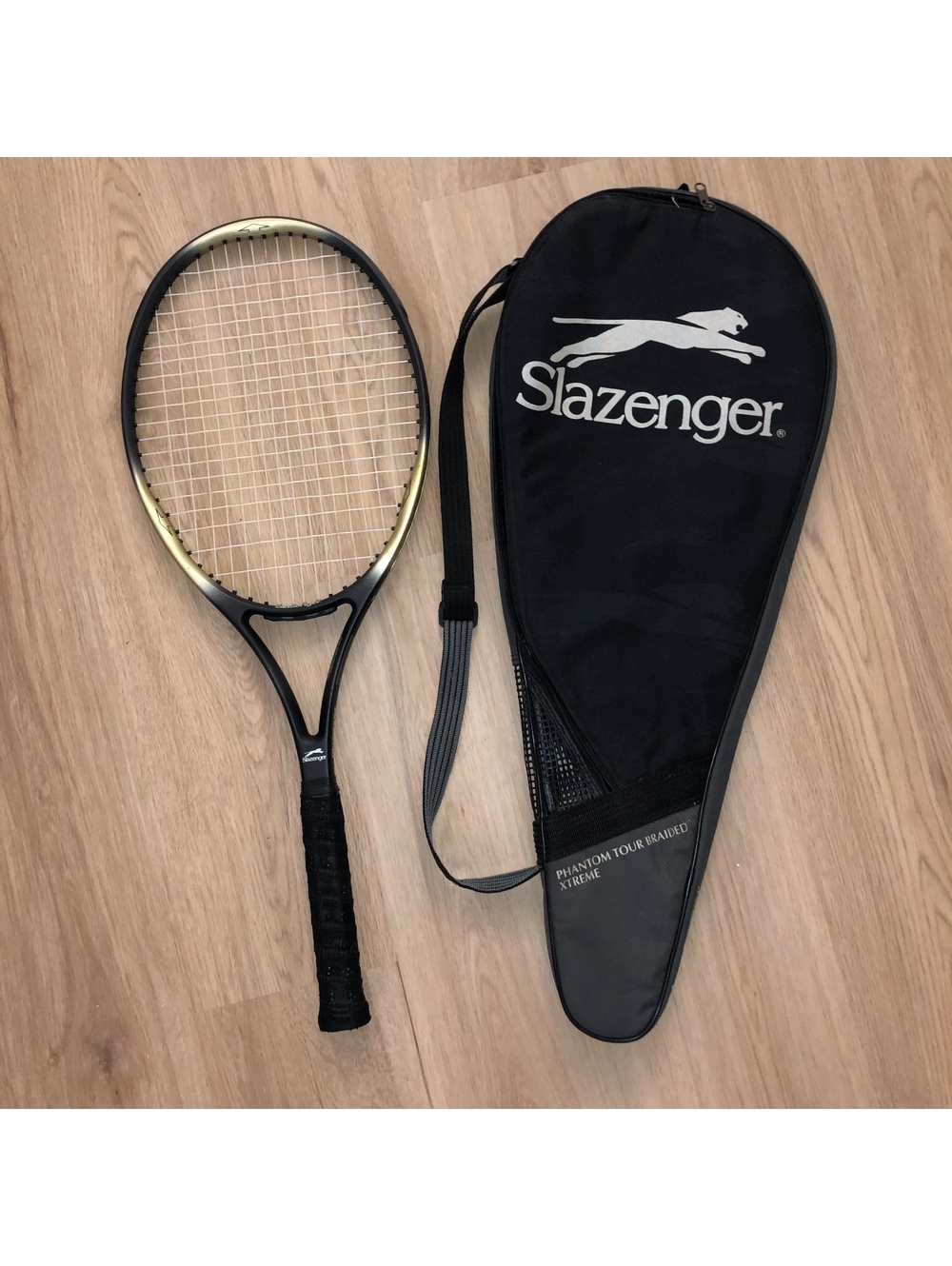 SLAZENGER PHANTOM TOUR PRO BRAIDED XTREME TENNIS RACKET RACQUET 4 3/8 W/ CASE